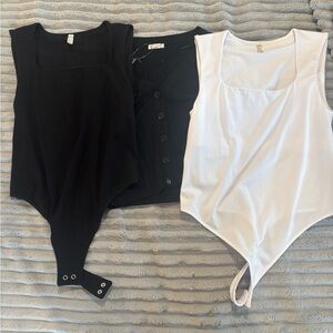 NWOT FP short sleeve button up with 2 pack NWOT FP intimately bodysuits